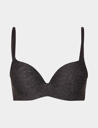 Soutien-gorge push-up microfibre gris foncé femme