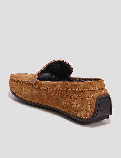 Mocassins en cuir sable homme