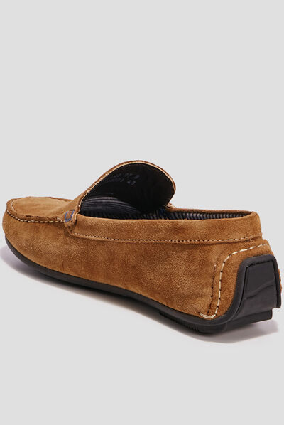 Mocassins en cuir sable homme