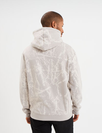 Sweat hoodie à capuche manches longues gris clair homme