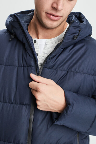 Doudoune droite courte bleu marine homme