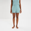 Bas de pyjama short détails dentelle vert menthe femme
