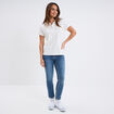 Polo ajusté manches courtes coton blanc femme