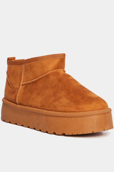 Bottines compens&eacute;es fourr&eacute;es Creeks marron femme