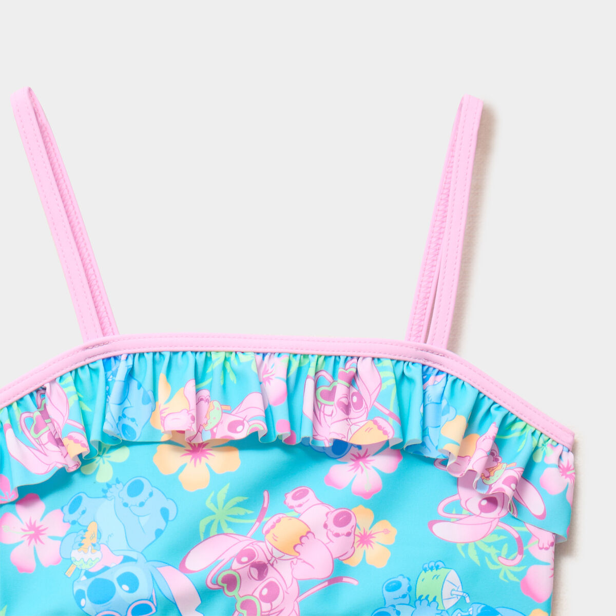 Maillot de bain 2 pi&egrave;ces Stitch bleu turquoise fille