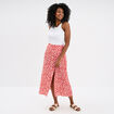 Jupe longue fendue fluide rouge femme