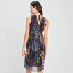 Robe de soirée fluide plissée noir femme