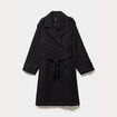 Trench long ceintur&eacute; noir femme