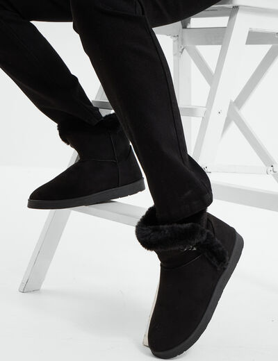Bottines fourrées noir femme