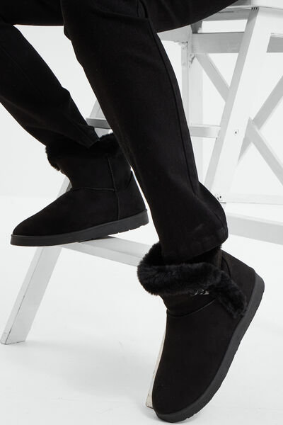 Bottines fourr&eacute;es noir femme
