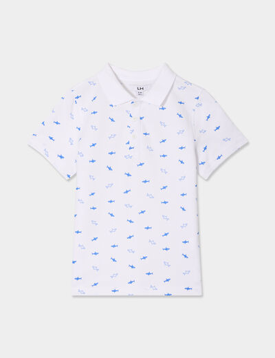 Polo manches courtes blanc garçon