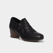 Bottines confort &agrave; talons zipp&eacute;s noir femme