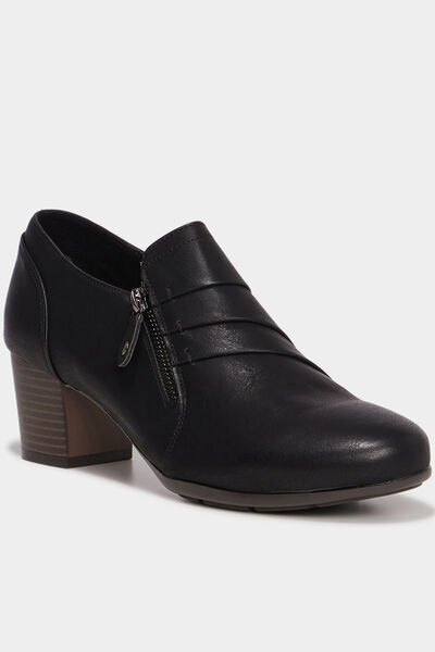 Bottines confort &agrave; talons zipp&eacute;s noir femme
