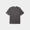 T-shirt droit col rond 1 poche coton gris fonc&eacute; homme