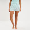 Bas de pyjama short coton bleu femme