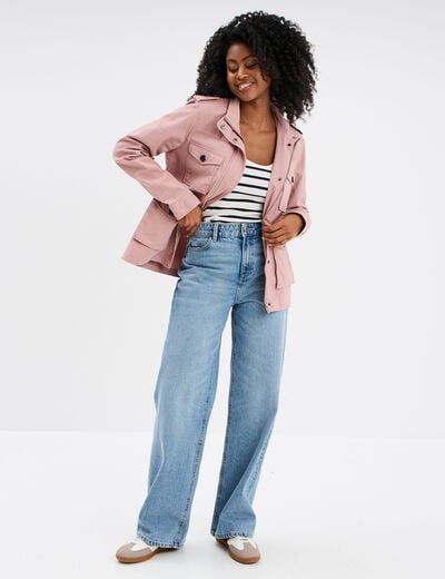 Veste poches à rabat boutonnée Creeks vieux rose femme