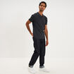 Polo slim manches courtes stretch noir homme