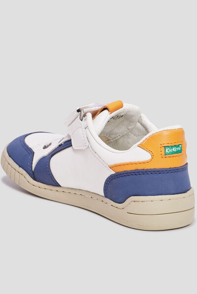Tennis basses en cuir Kickers Windo blanc garçon