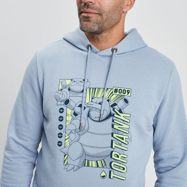 Sweat à capuche hoodie Pokémon bleu homme