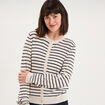 Gilet col rond manches longues sable femme