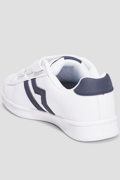 Tennis basses à scratchs Creeks Thisto blanc garçon