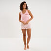 Bas de pyjama short coton ecru femme
