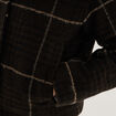 Veste courte col fausse fourrure marron fonc&eacute; femme