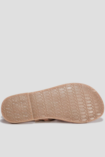 Sandales en cuir couleur bronze fille