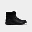 Boots zipp&eacute;es doublure fausse fourrure noir femme