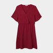 Robe courte col cache-coeur bordeaux femme