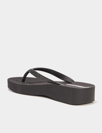 Tongs plateformes Ipanema noir femme
