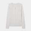 Gilet col rond manches longues gris clair femme