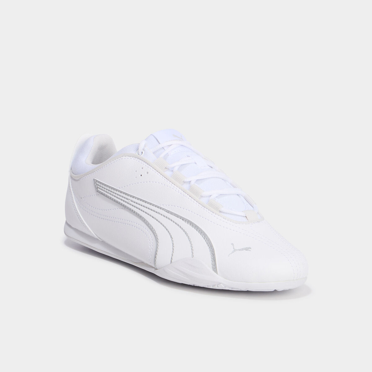 Tennis basses lacets élastiqués Puma blanc femme