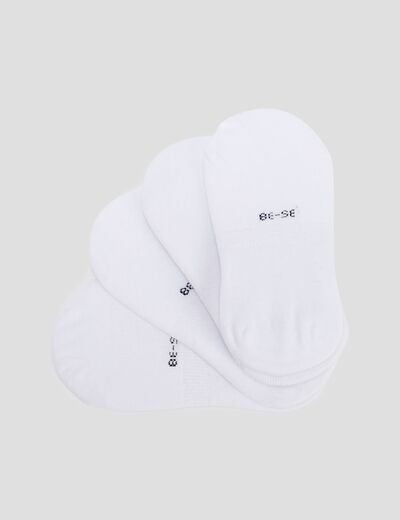 Lot 4 paires de chaussettes invisibles blanc femme