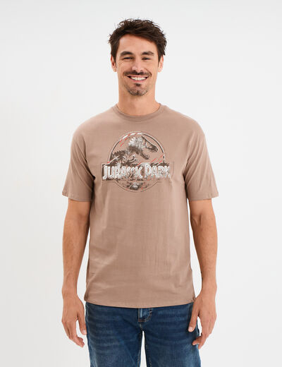 T-shirt manches courtes Jurassic Park marron homme