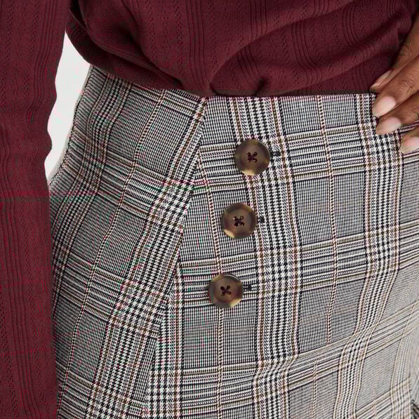 jupe droite plis a ponts beige femme Jupe droite plis à ponts beige femme