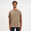T-shirt droit col rond 1 poche coton vert kaki homme