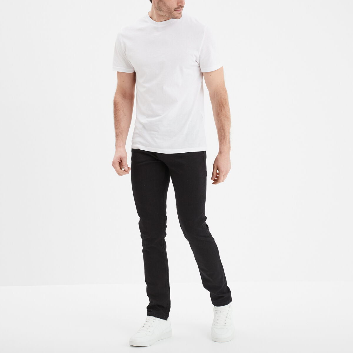 Jean stretch coupe slim denim noir homme
