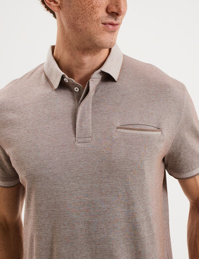 Polo manches courtes coupe droite gris homme