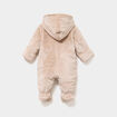 Combinaison pilote effet velours capuche beige b&eacute;b&eacute;