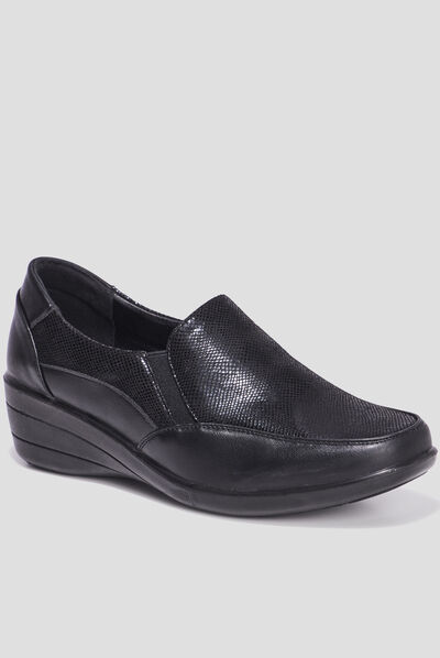 Loafers pied large Confortissimo noir femme
