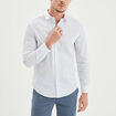 Chemise droite imprimée manches longues blanc homme