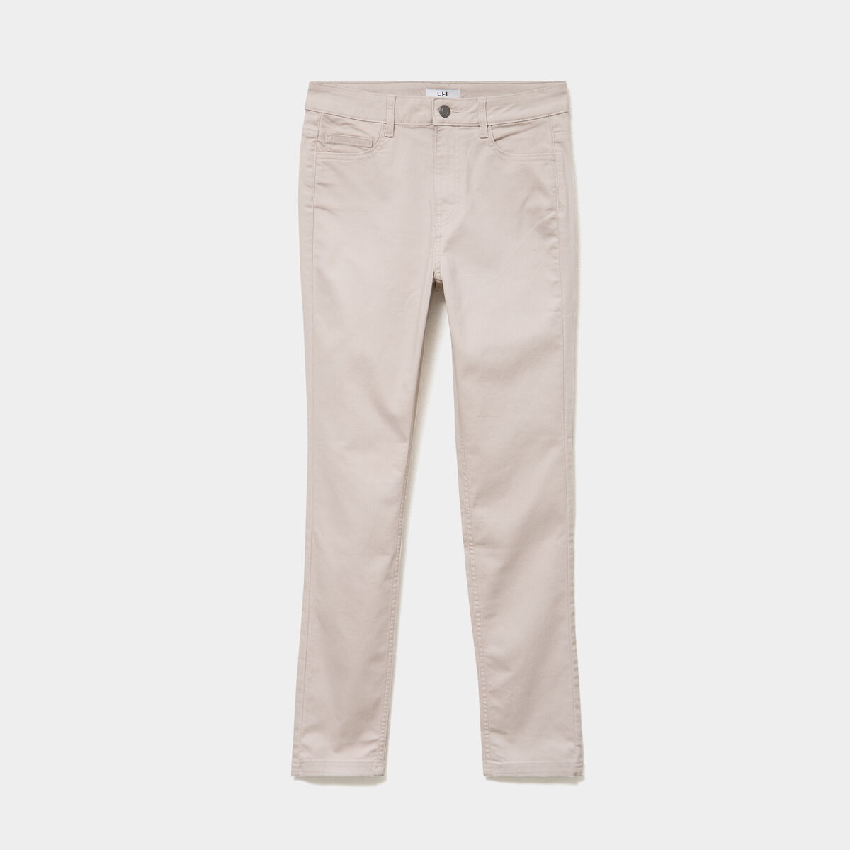 Pantalon slim stretch beige femme