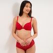 Soutien-gorge push up dentelle rouge femme