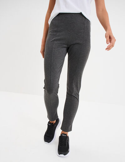 Legging taille haute &eacute;lastiqu&eacute;e gris fonc&eacute; femme