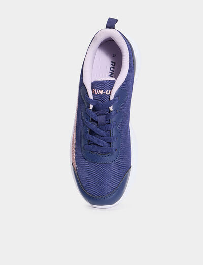 Baskets running à lacets bleu marine fille