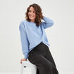 Sweat molleton avec col rond bleu clair femme