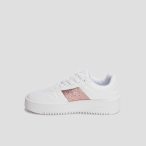 Tennis plateformes Sparkle Champion blanc femme
