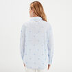 Chemise droite brod&eacute;e coton bleu clair femme
