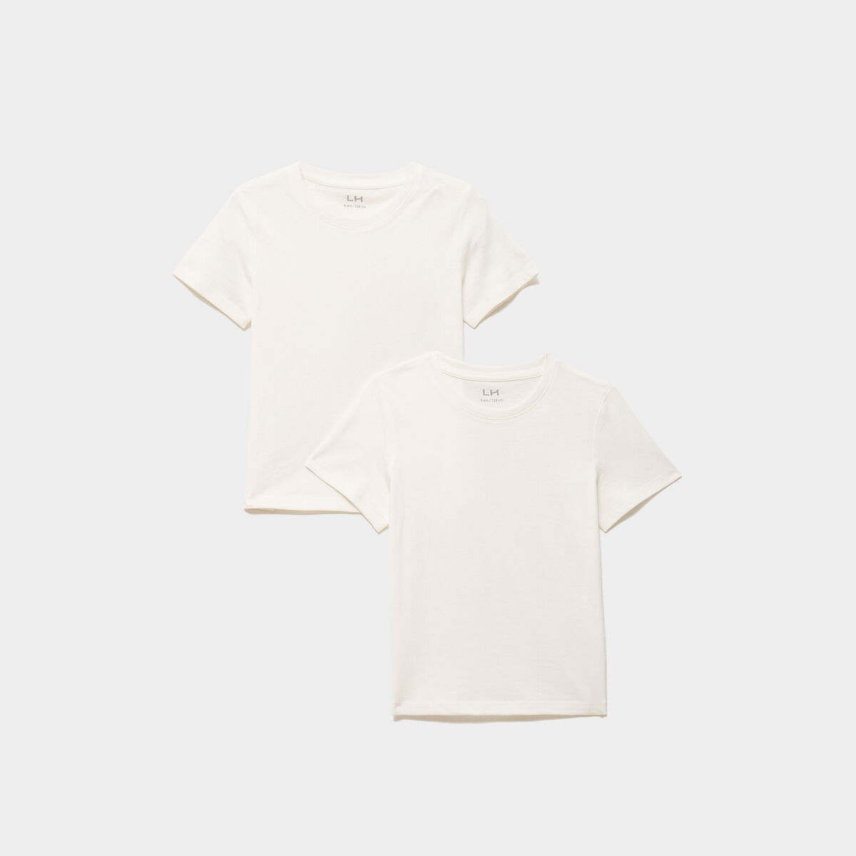 Lot 2 t-shirts manches courtes coton ivoire fille